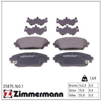 ZIMMERMANN 25875.160.1 Bremsbelagsatz, Scheibenbremse