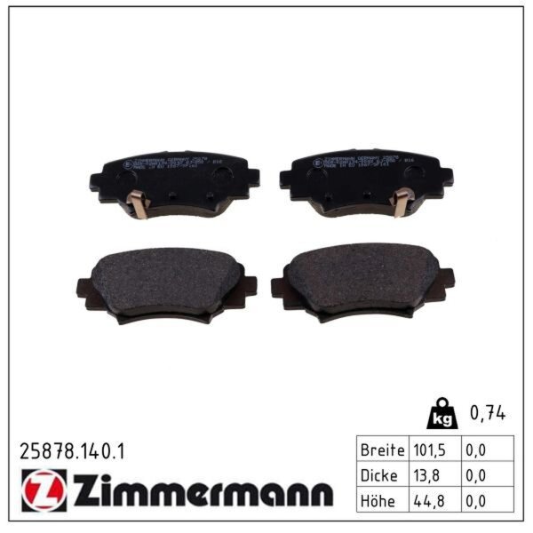 ZIMMERMANN 25878.140.1 Bremsbelagsatz, Scheibenbremse