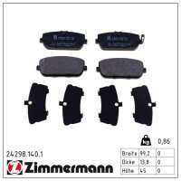 ZIMMERMANN 24298.140.1 Bremsbelagsatz, Scheibenbremse