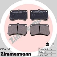ZIMMERMANN 21654.150.1 Bremsbelagsatz, Scheibenbremse