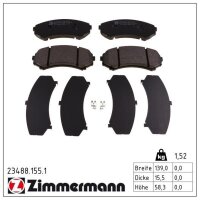 ZIMMERMANN 23488.155.1 Bremsbelagsatz, Scheibenbremse