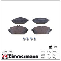 ZIMMERMANN 22031.195.1 Bremsbelagsatz, Scheibenbremse