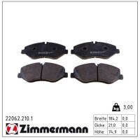 ZIMMERMANN 22062.210.1 Bremsbelagsatz, Scheibenbremse