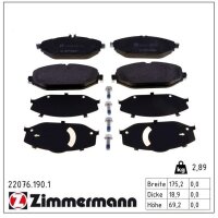 ZIMMERMANN 22076.190.1 Bremsbelagsatz, Scheibenbremse