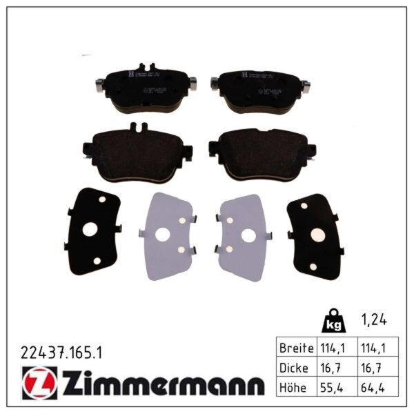 ZIMMERMANN 22437.165.1 Bremsbelagsatz, Scheibenbremse