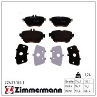 ZIMMERMANN 22437.165.1 Bremsbelagsatz, Scheibenbremse