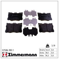 ZIMMERMANN 22586.180.1 Bremsbelagsatz, Scheibenbremse