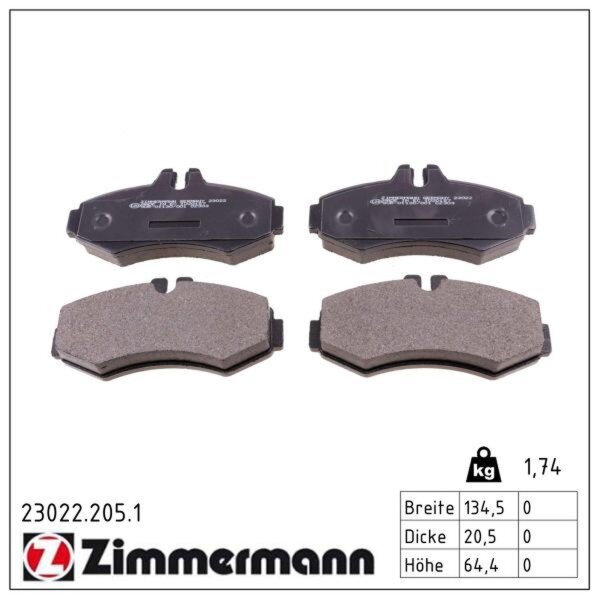 ZIMMERMANN 23022.205.1 Bremsbelagsatz, Scheibenbremse