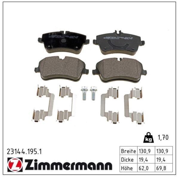 ZIMMERMANN 23144.195.1 Bremsbelagsatz, Scheibenbremse