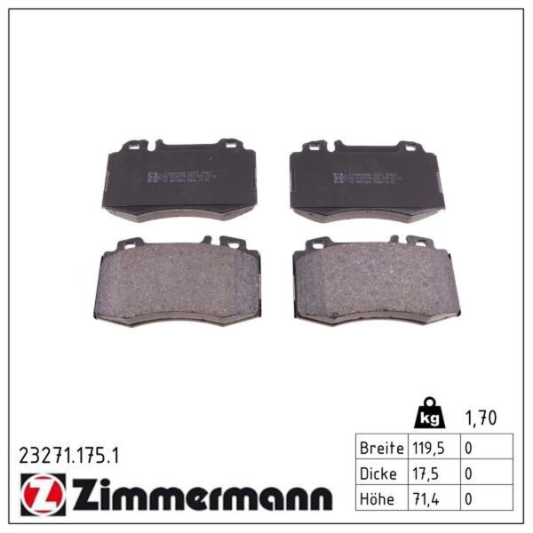 ZIMMERMANN 23271.175.1 Bremsbelagsatz, Scheibenbremse