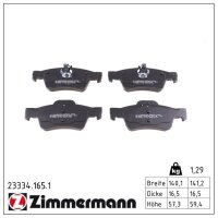 ZIMMERMANN 23334.165.1 Bremsbelagsatz, Scheibenbremse