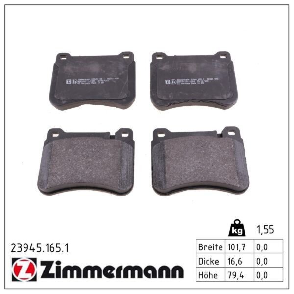 ZIMMERMANN 23945.165.1 Bremsbelagsatz, Scheibenbremse