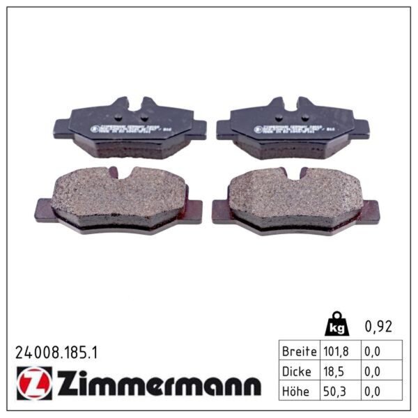 ZIMMERMANN 24008.185.1 Bremsbelagsatz, Scheibenbremse