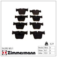 ZIMMERMANN 24205.165.1 Bremsbelagsatz, Scheibenbremse