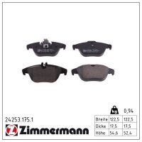 ZIMMERMANN 24253.175.1 Bremsbelagsatz, Scheibenbremse
