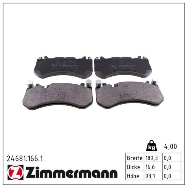 ZIMMERMANN 24681.166.1 Bremsbelagsatz, Scheibenbremse