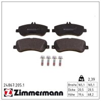 ZIMMERMANN 24867.205.1 Bremsbelagsatz, Scheibenbremse