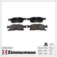ZIMMERMANN 25192.190.1 Bremsbelagsatz, Scheibenbremse