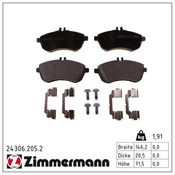 ZIMMERMANN 24306.205.2 Bremsbelagsatz, Scheibenbremse