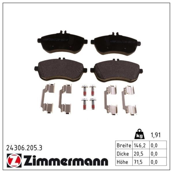 ZIMMERMANN 24306.205.3 Bremsbelagsatz, Scheibenbremse
