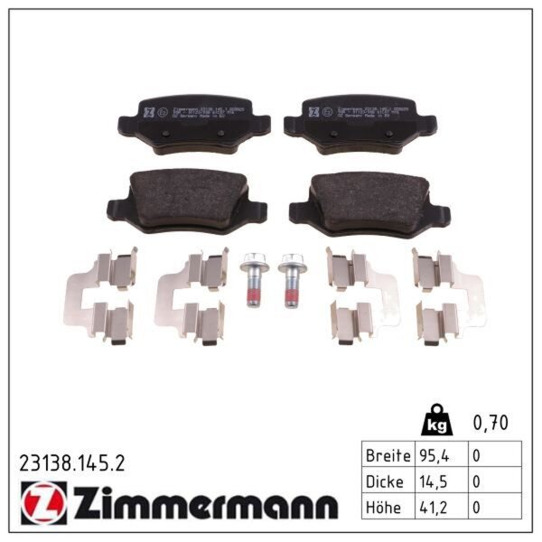 ZIMMERMANN 23138.145.2 Bremsbelagsatz, Scheibenbremse