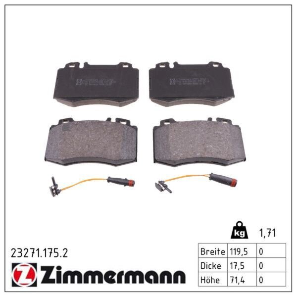 ZIMMERMANN 23271.175.2 Bremsbelagsatz, Scheibenbremse
