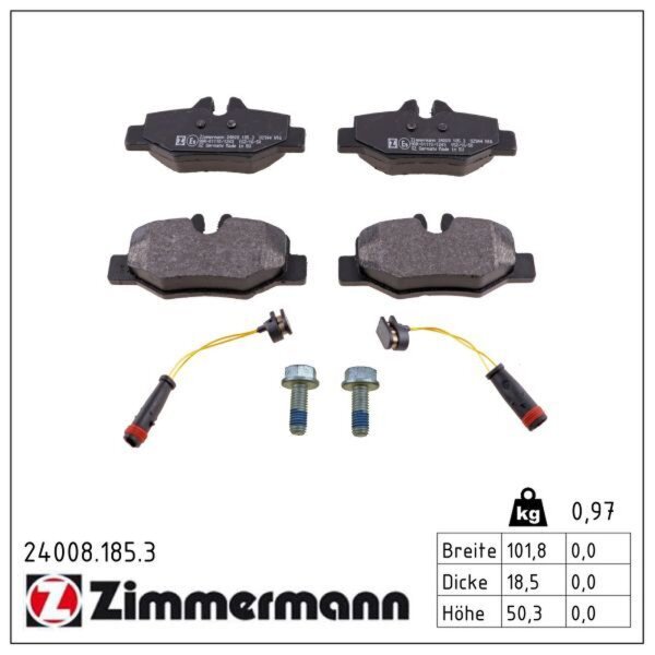 ZIMMERMANN 24008.185.3 Bremsbelagsatz, Scheibenbremse