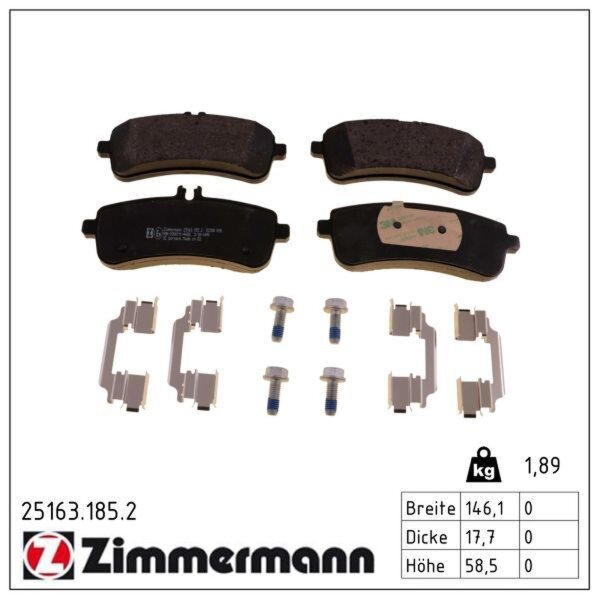 ZIMMERMANN 25163.185.2 Bremsbelagsatz, Scheibenbremse