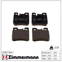ZIMMERMANN 21197.150.1 Bremsbelagsatz, Scheibenbremse