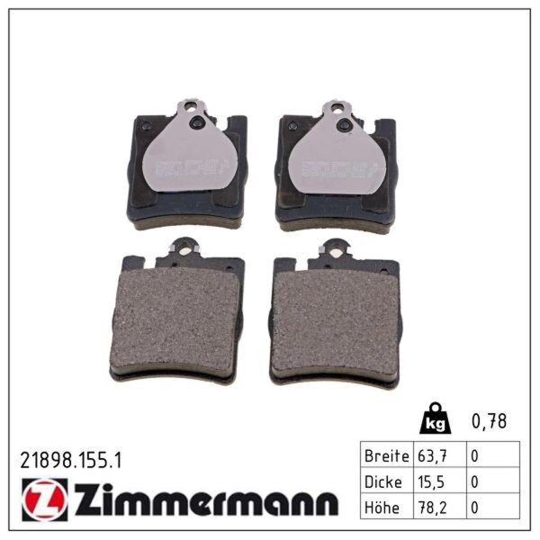ZIMMERMANN 21898.155.1 Bremsbelagsatz, Scheibenbremse