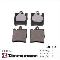 ZIMMERMANN 21898.155.1 Bremsbelagsatz, Scheibenbremse