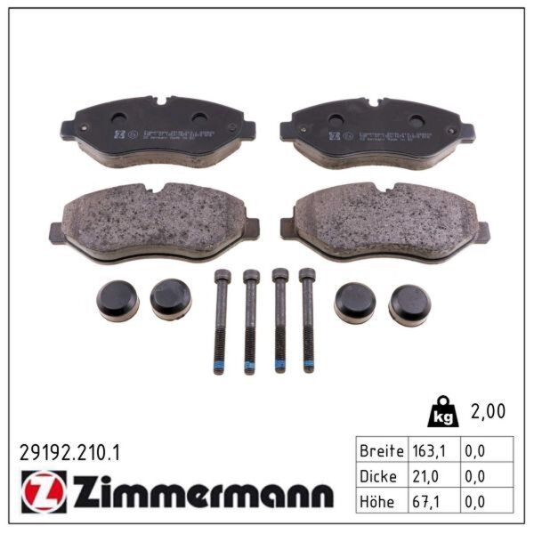 ZIMMERMANN 29192.210.1 Bremsbelagsatz, Scheibenbremse