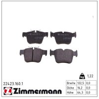 ZIMMERMANN 22423.160.1 Bremsbelagsatz, Scheibenbremse