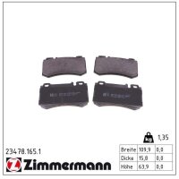 ZIMMERMANN 23478.165.1 Bremsbelagsatz, Scheibenbremse