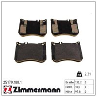 ZIMMERMANN 25179.180.1 Bremsbelagsatz, Scheibenbremse