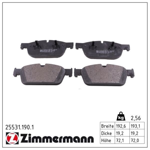 ZIMMERMANN 25531.190.1 Bremsbelagsatz, Scheibenbremse