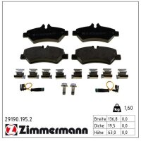 ZIMMERMANN 29190.195.2 Bremsbelagsatz, Scheibenbremse