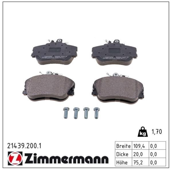 ZIMMERMANN 21439.200.1 Bremsbelagsatz, Scheibenbremse