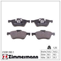 ZIMMERMANN 23281.180.1 Bremsbelagsatz, Scheibenbremse