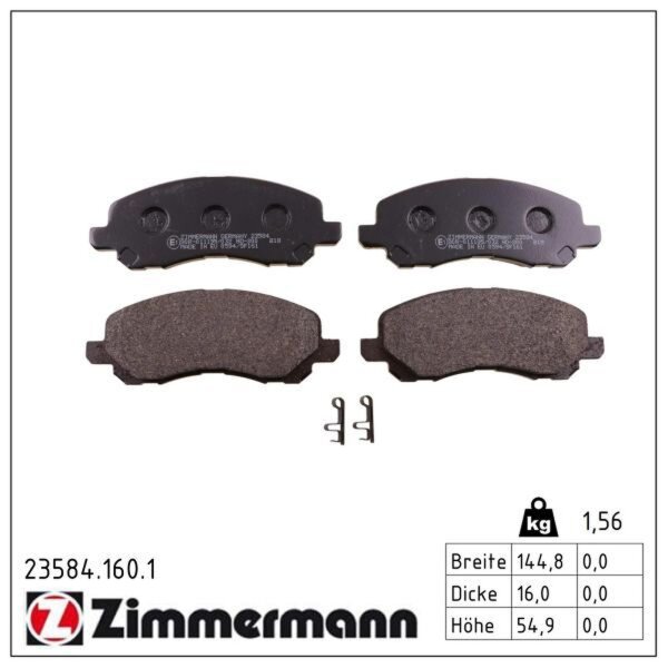 ZIMMERMANN 23584.160.1 Bremsbelagsatz, Scheibenbremse