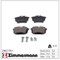 ZIMMERMANN 21861.170.1 Bremsbelagsatz, Scheibenbremse