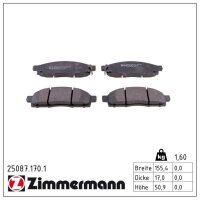 ZIMMERMANN 25087.170.1 Bremsbelagsatz, Scheibenbremse