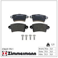 ZIMMERMANN 23669.170.1 Bremsbelagsatz, Scheibenbremse