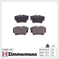 ZIMMERMANN 23980.170.1 Bremsbelagsatz, Scheibenbremse