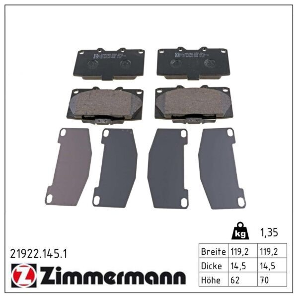 ZIMMERMANN 21922.145.1 Bremsbelagsatz, Scheibenbremse