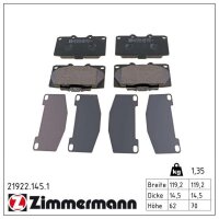 ZIMMERMANN 21922.145.1 Bremsbelagsatz, Scheibenbremse