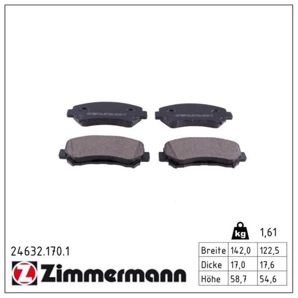 ZIMMERMANN 24632.170.1 Bremsbelagsatz, Scheibenbremse