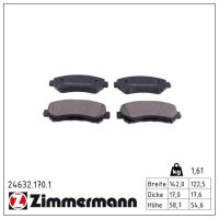 ZIMMERMANN 24632.170.1 Bremsbelagsatz, Scheibenbremse