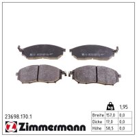 ZIMMERMANN 23698.170.1 Bremsbelagsatz, Scheibenbremse