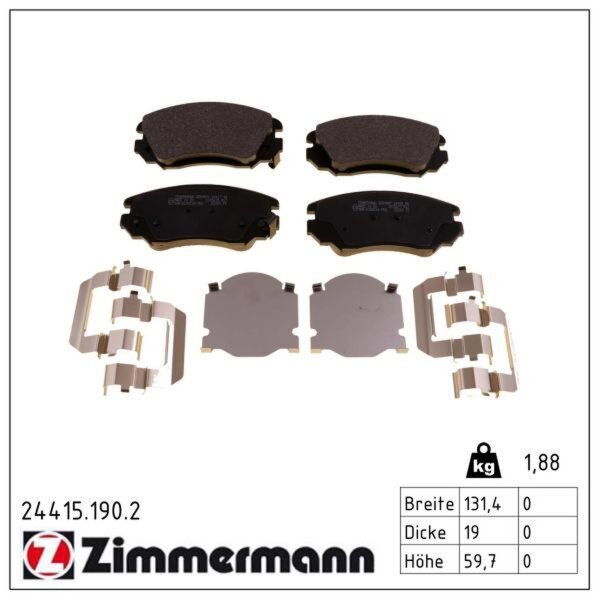 ZIMMERMANN 24415.190.2 Bremsbelagsatz, Scheibenbremse